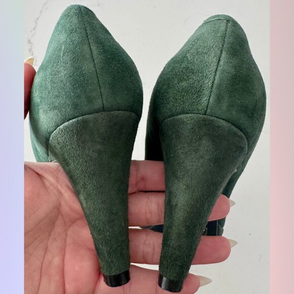Clarks Indigo Moss Green Suede Heels – Size 7 - Picture 6 of 6